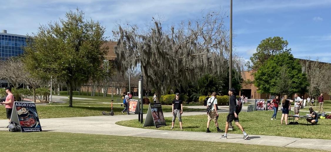 Created Equal Pro-life organization expresses their movement on campus.
